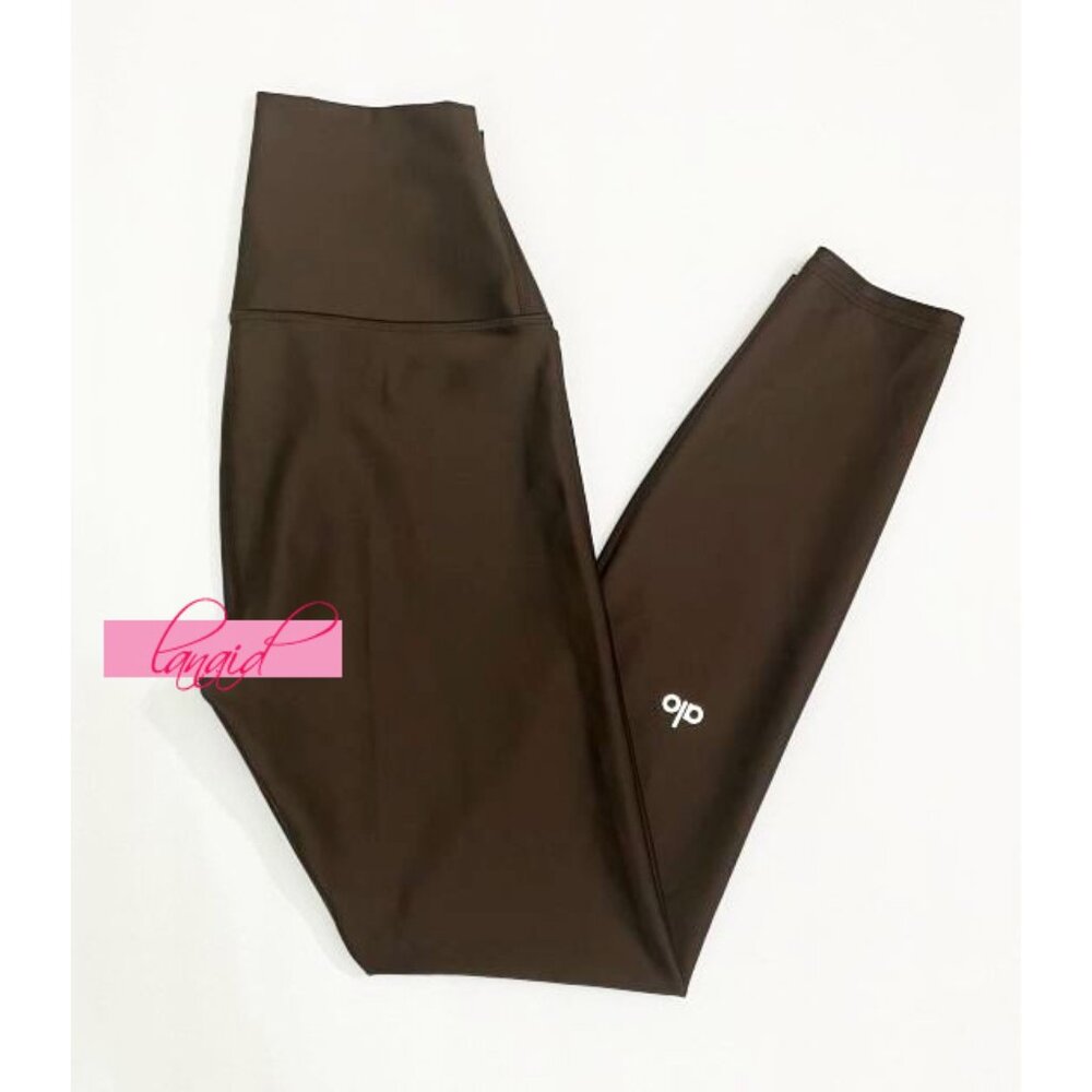 Alo 7/8 High-Waist Airlift Leggings Espresso Hi-Rise Waisted Skinny Tights Pants - Picture 8 of 13